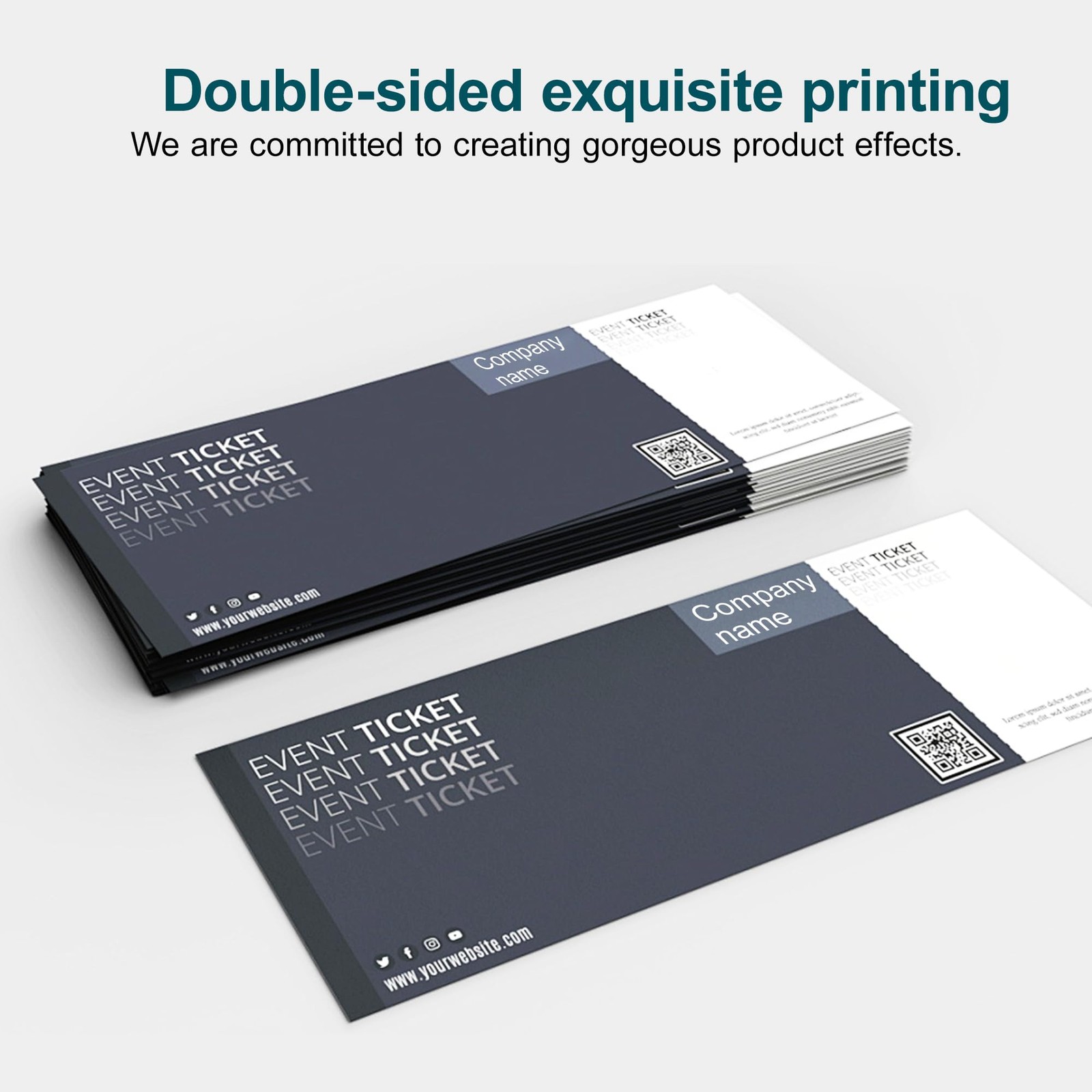 400 Printable Tickets with Tear-Away Stubs,2.125x5.5 Inch Custom Raffle Ticke...