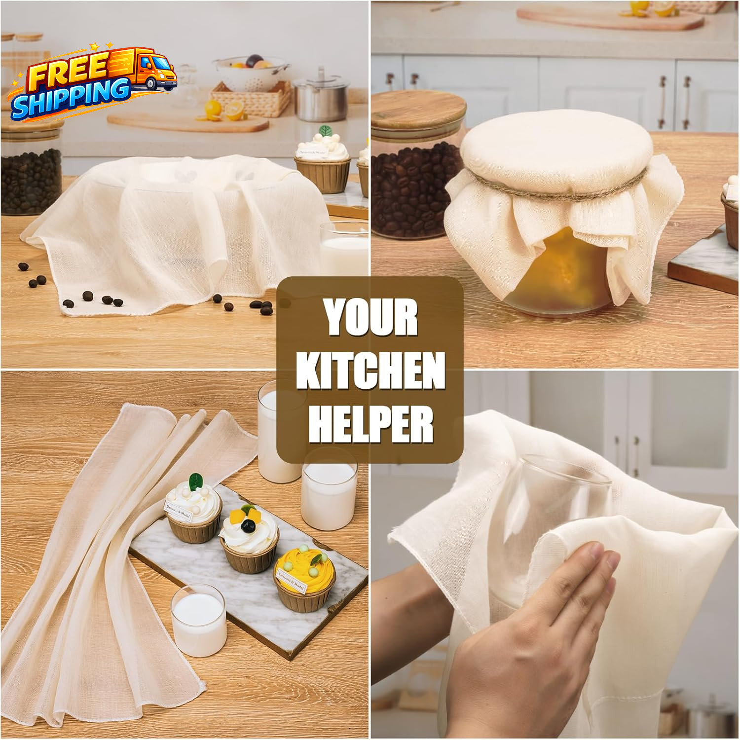 Cheese Cloths for Straining 6PCS 20X20 Inch Grade 100 Cheese Cloth Reusable Wash