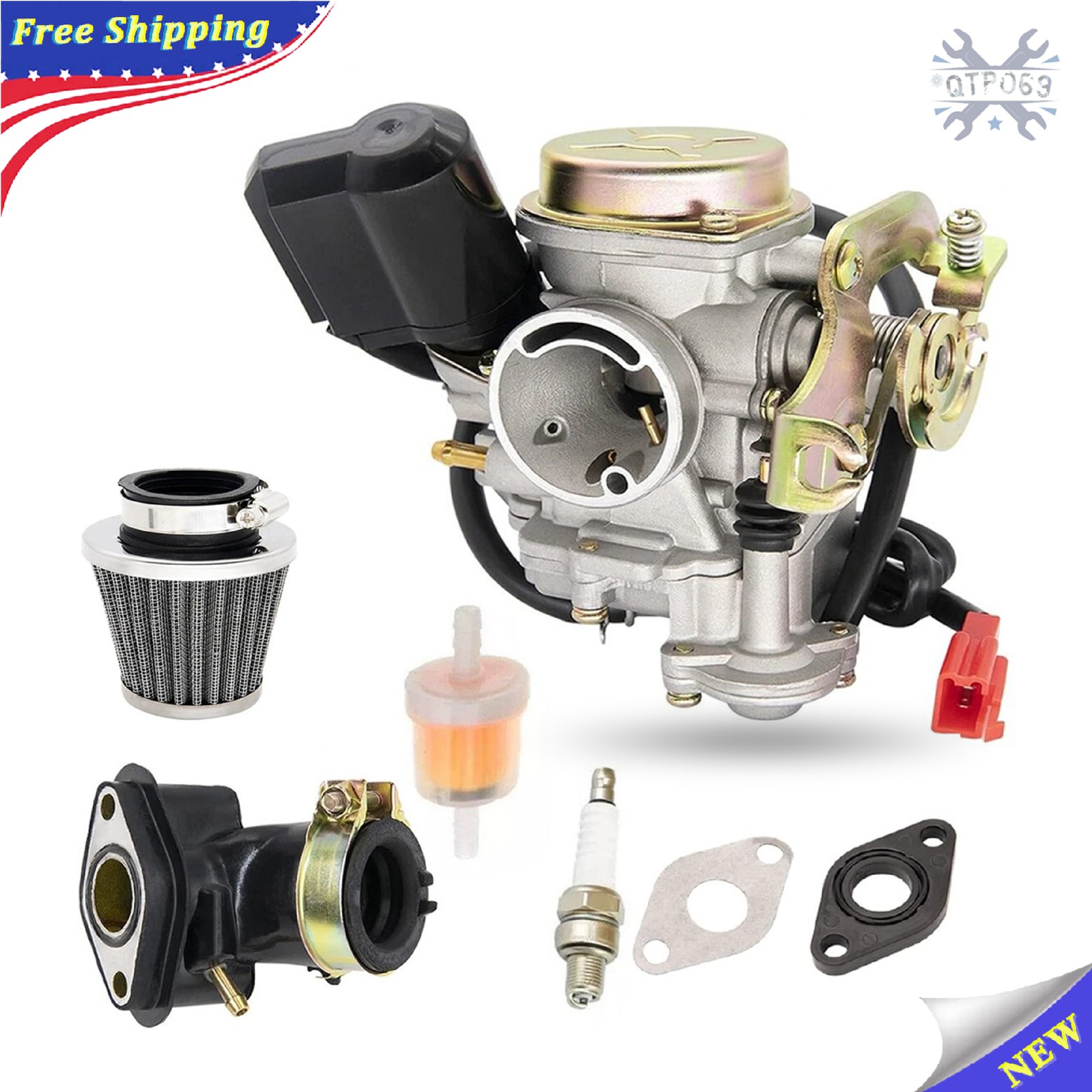 Scooter Carburetor For 50cc Chinese GY6 139QMB Moped 49cc 50cc SUNL BAJA TAOTAO