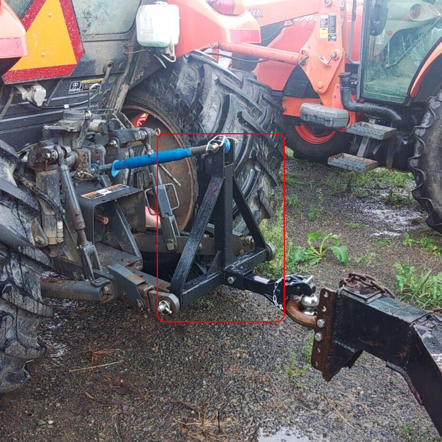 3 Point 2 Receiver Trailer Hitch Category 1 Tractor Tow Hitch Drawbar Adapter