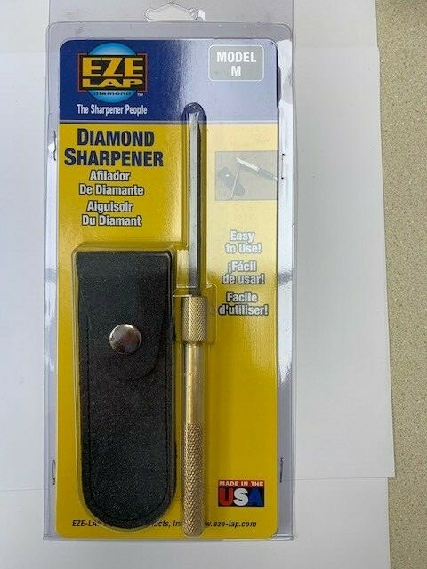 EZE Lap Diamond Products Round Shaft Model M Knife Sharpener With Leather Pouch