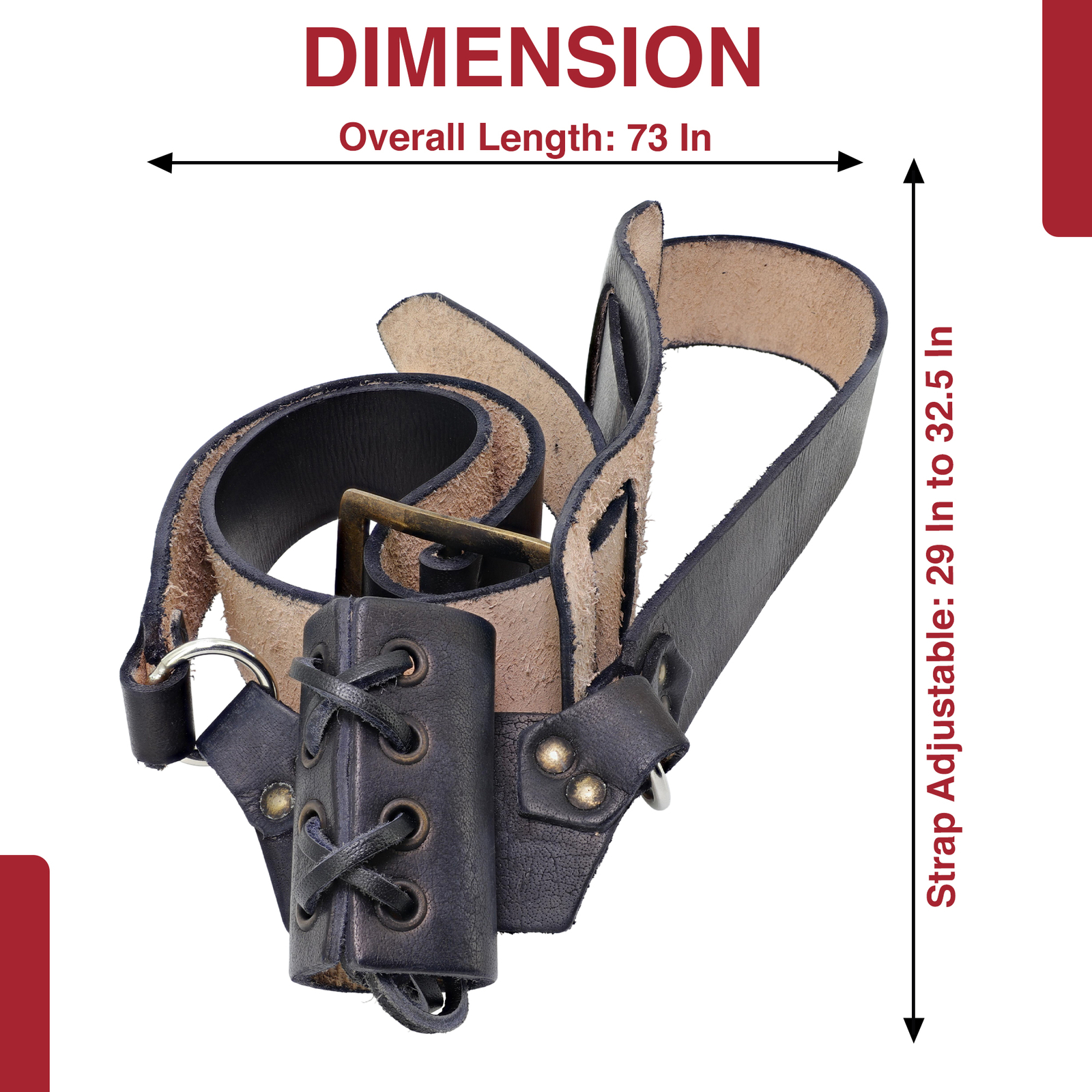Genuine Leather Baldric Sword Holder Adjustable Belt for Renaissance Fairs& LARP