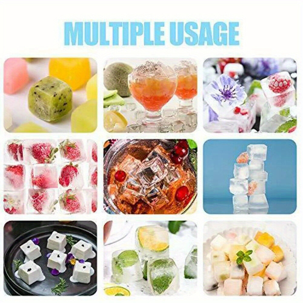 Large Ice Cube Molds 2 Pack, Silicone Ice Cube Tray for Freezer Whiskey