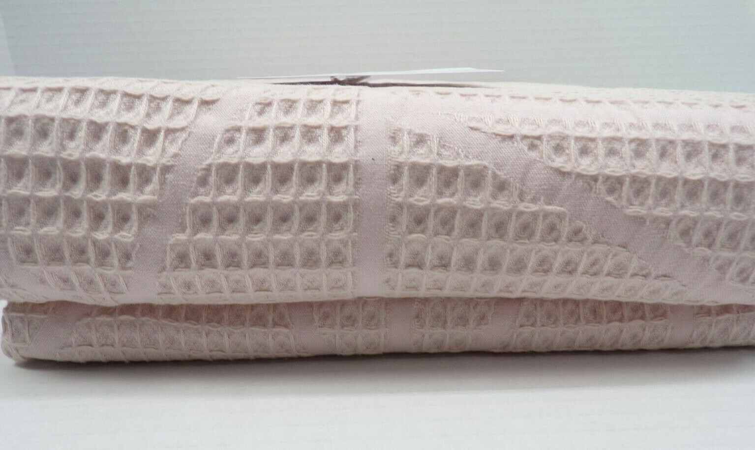 West Elm Organic Cotton Triangle Waffle Shower Curtain Blush Pink 72" #Q126B