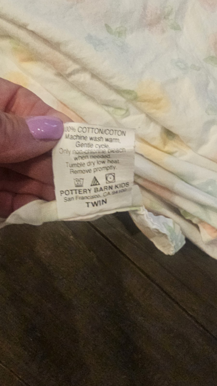 Pottery Barn Kids Floral Pink Blue Yellow TWIN Sheets Fitted Flat + 2 Pillowcase