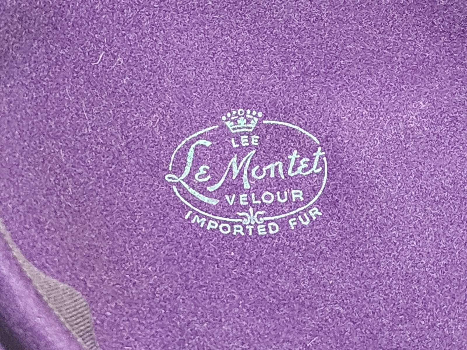 Vintage Le Montet, Velour Imported Women's Hat, Purple, Rare