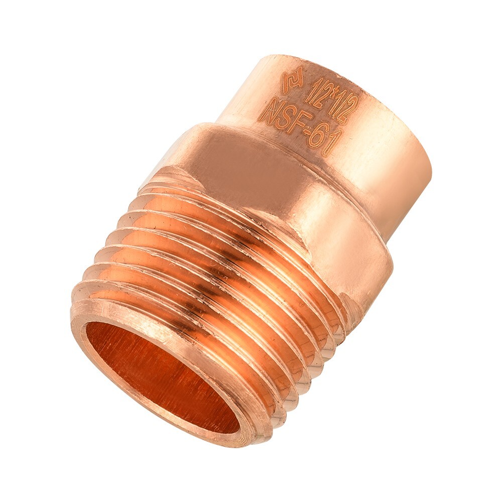 10 PCS EFIELD 1/2" C x 1/2" MNPT Copper Male Adapter Fittings, Lead Free