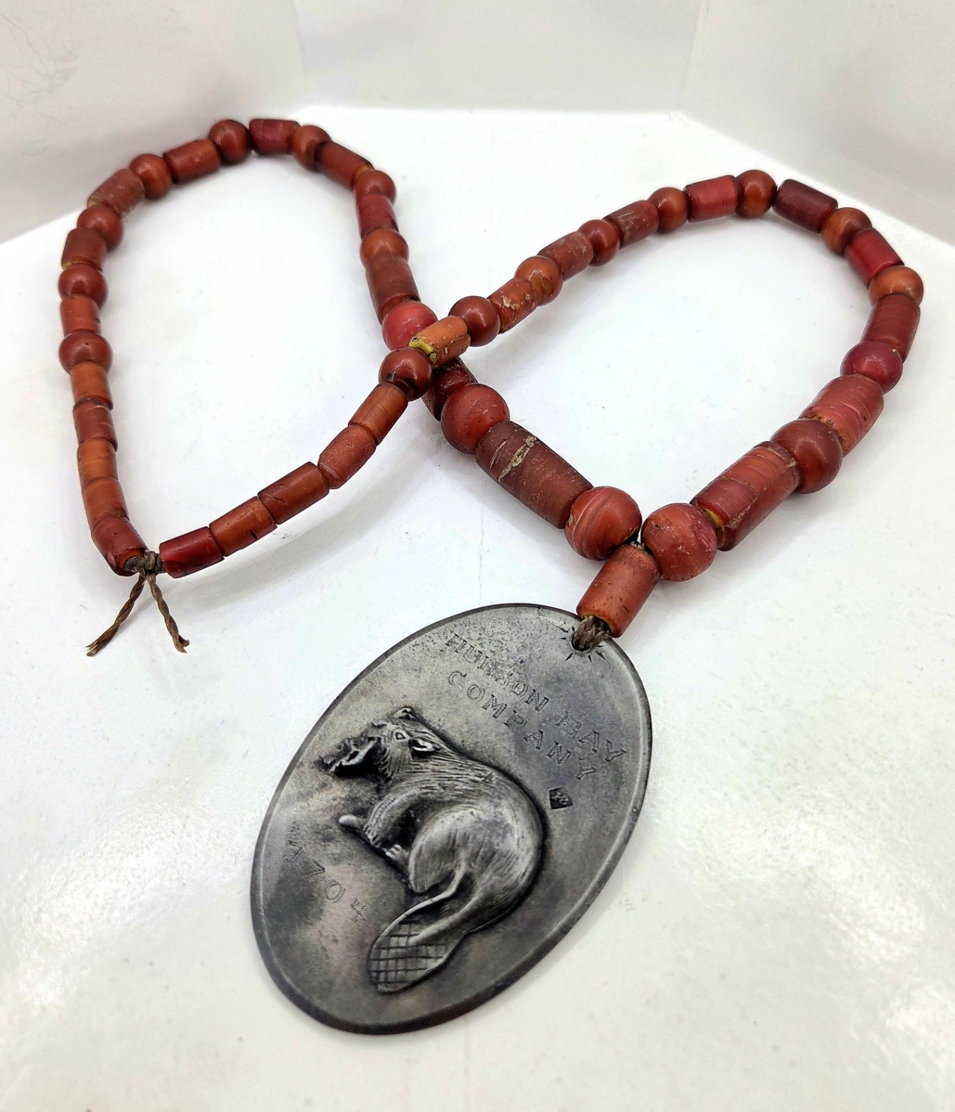 Hudson Bay Trade Bead Necklace Indian Port Albany Fur House Cornaline D'aleppo