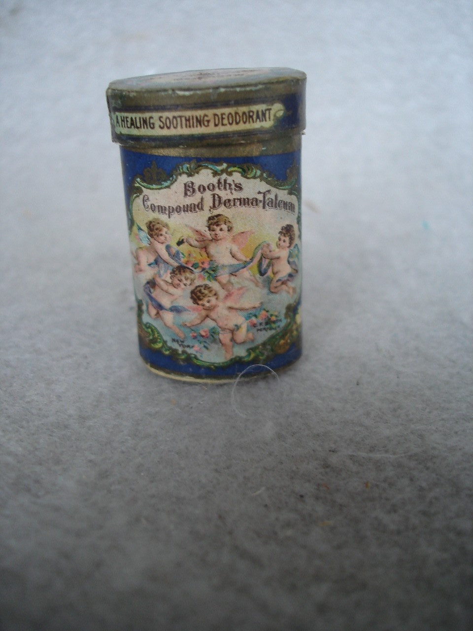 1950,s C.F. Booth derma talcum Small SAMPLE cardboard