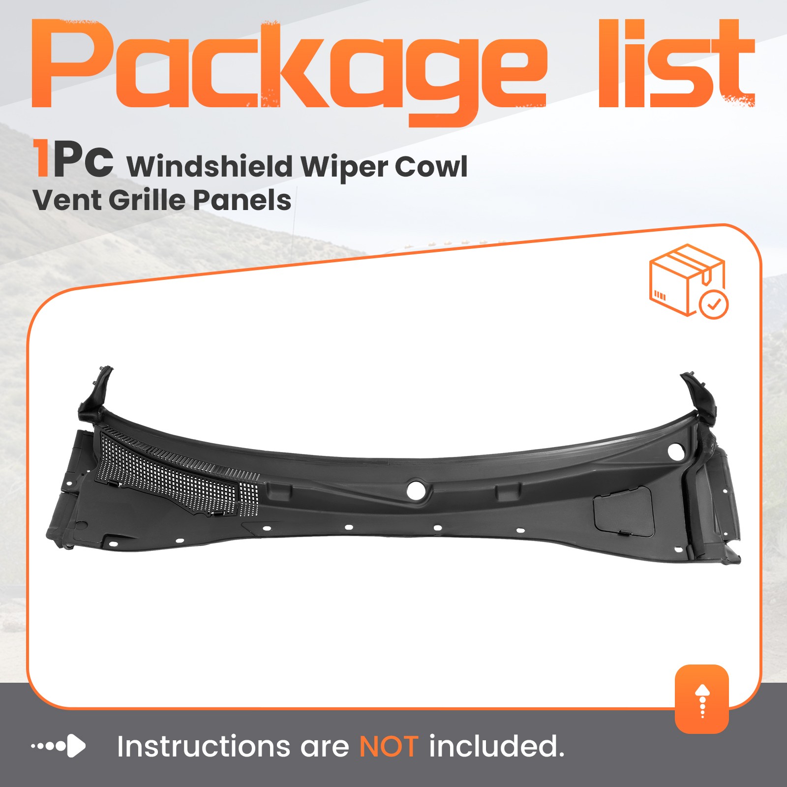 Front Windshield Cowl Vent Grille Cover Panel For 12-23 Dodge Charger 57010314AI