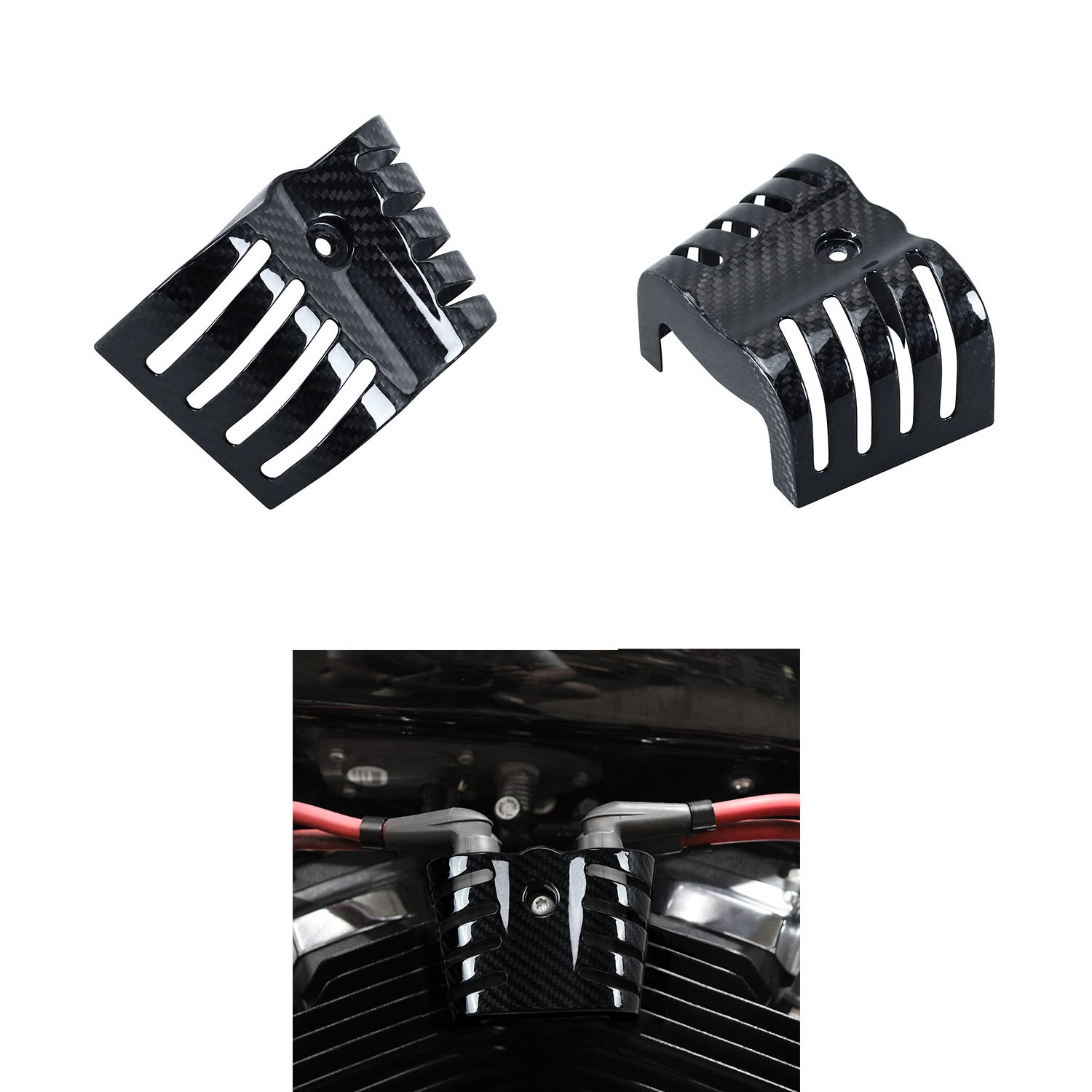 Carbon Fiber Trim Cover of Iginition Coil Fits Harley 18-23 Softail FL FXBB M8