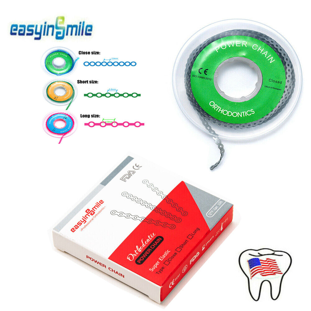 Dental Ortho Material Colorful Elastics Power Chain Ortodoncia Spool Rubber Band