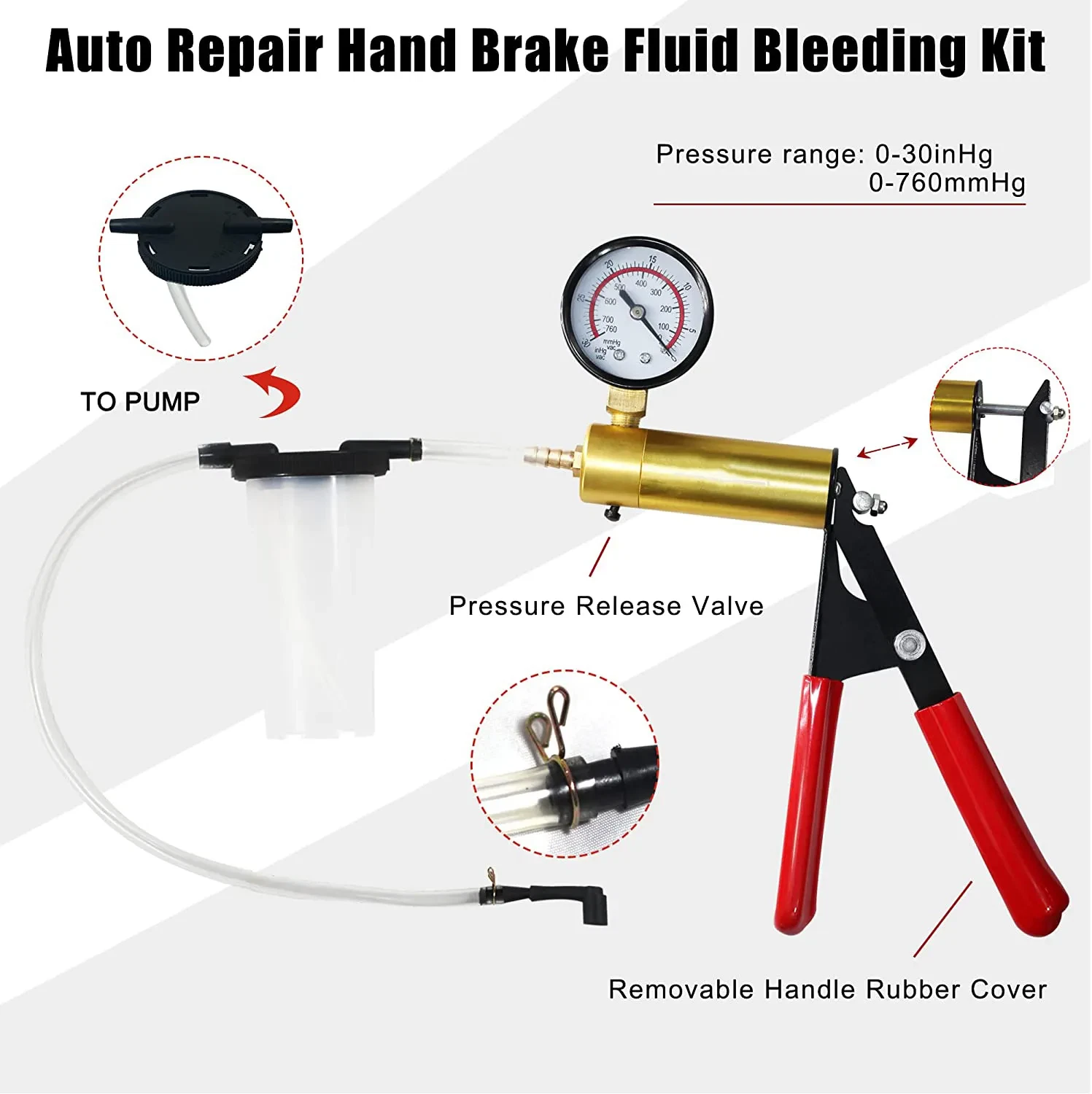 Hand Held Vacuum Pressure Pump Tester Kit Brake Fluid Bleeder Car Auto Tools New