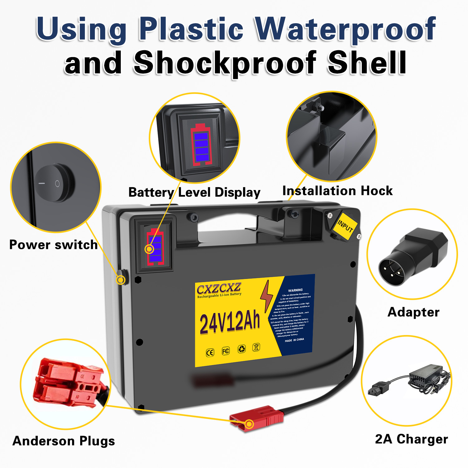 24V 12AH Lithium Battery for Electric Wheelchair,Better Than Lead-Acid Batteries