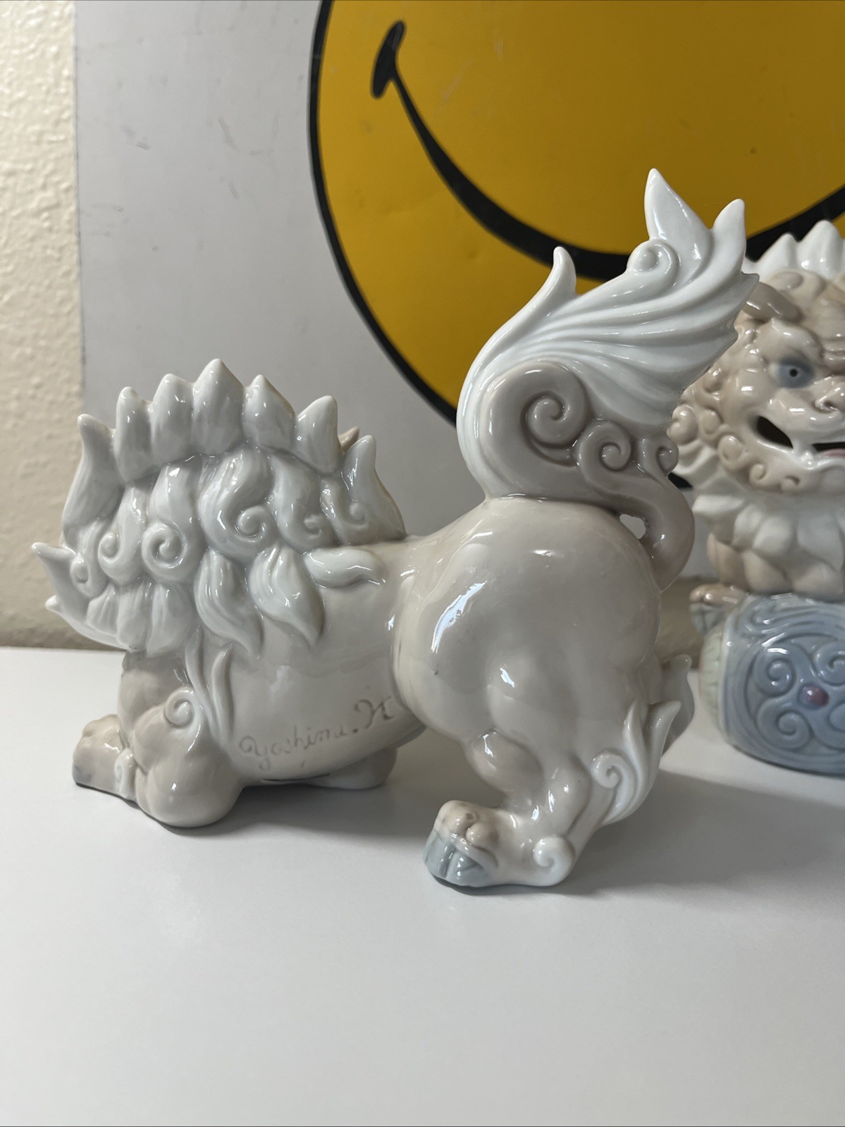 Vintage Set TKN Japan Porcelain Shishi Komainu Guardian Lion Foo Dogs Yoshimi K