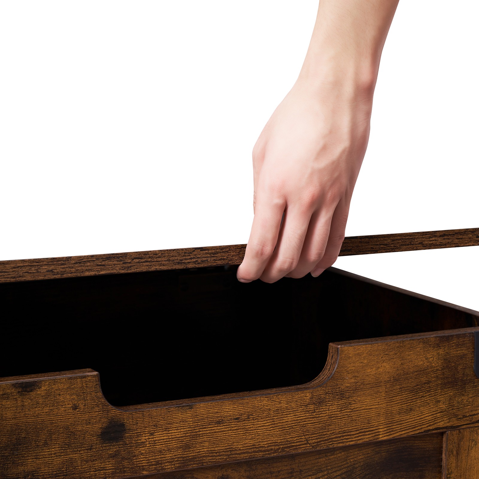 Storage Chest Wooden Storage Trunk with Metal Frame, Entryway Shoes Bench