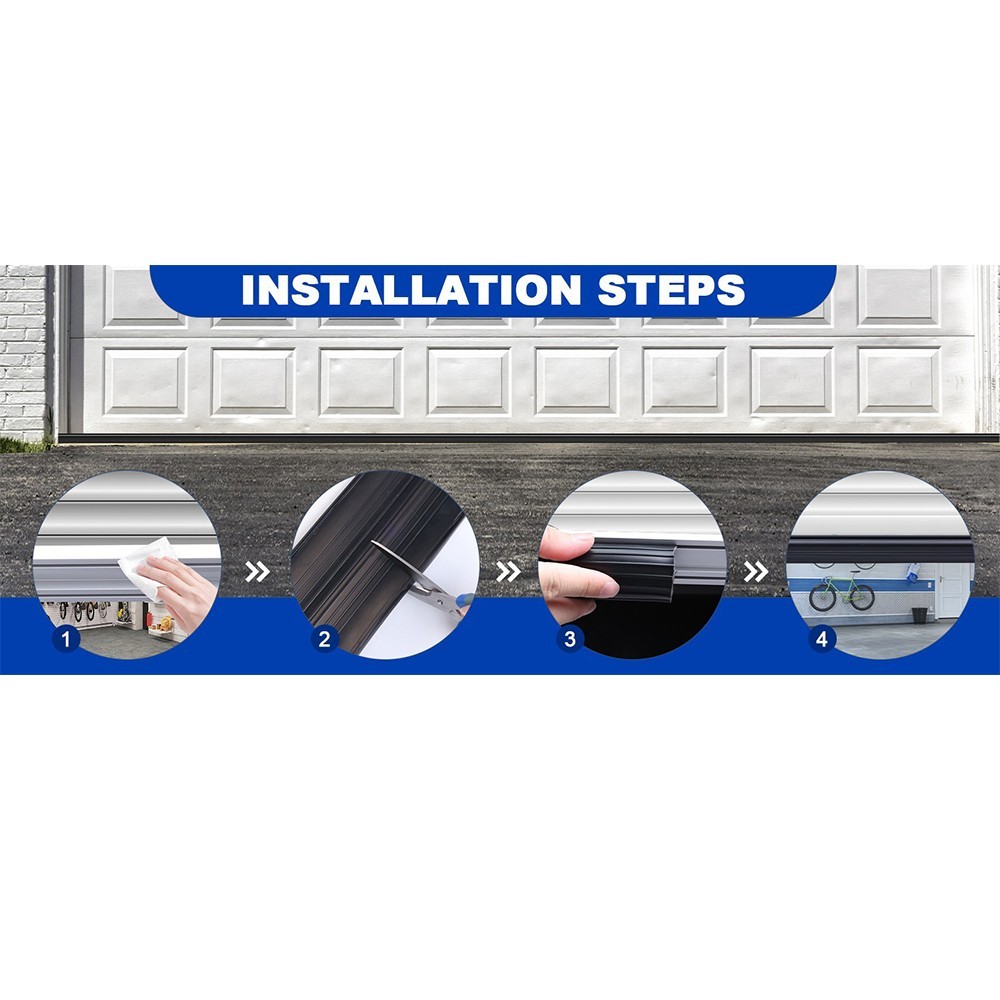 10Ft Garage Door Bottom Waterproof Rubber Buffering Seals Strip Universal