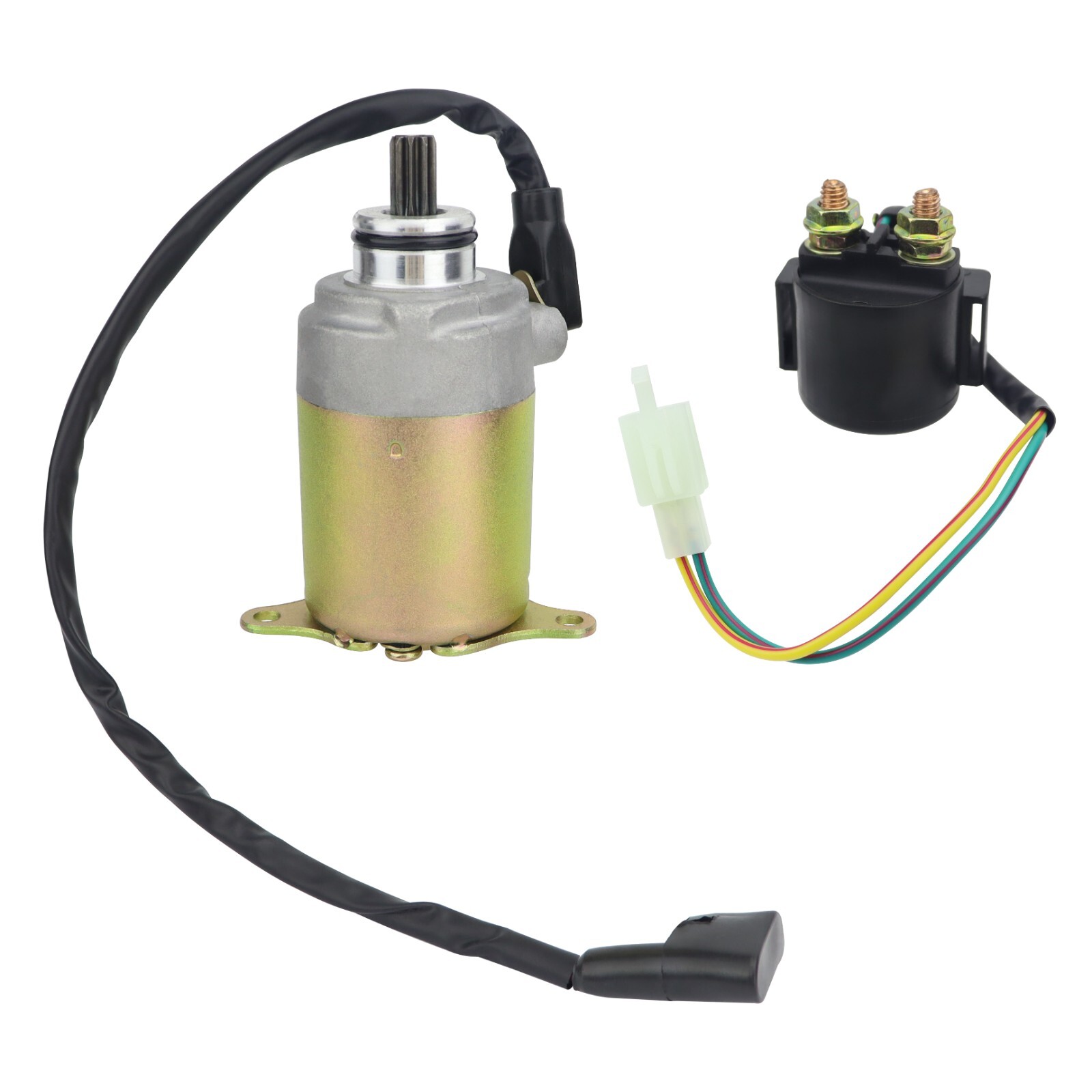 New Starter Motor Replacement for GY6 150cc Scooter with Solenoid Relay
