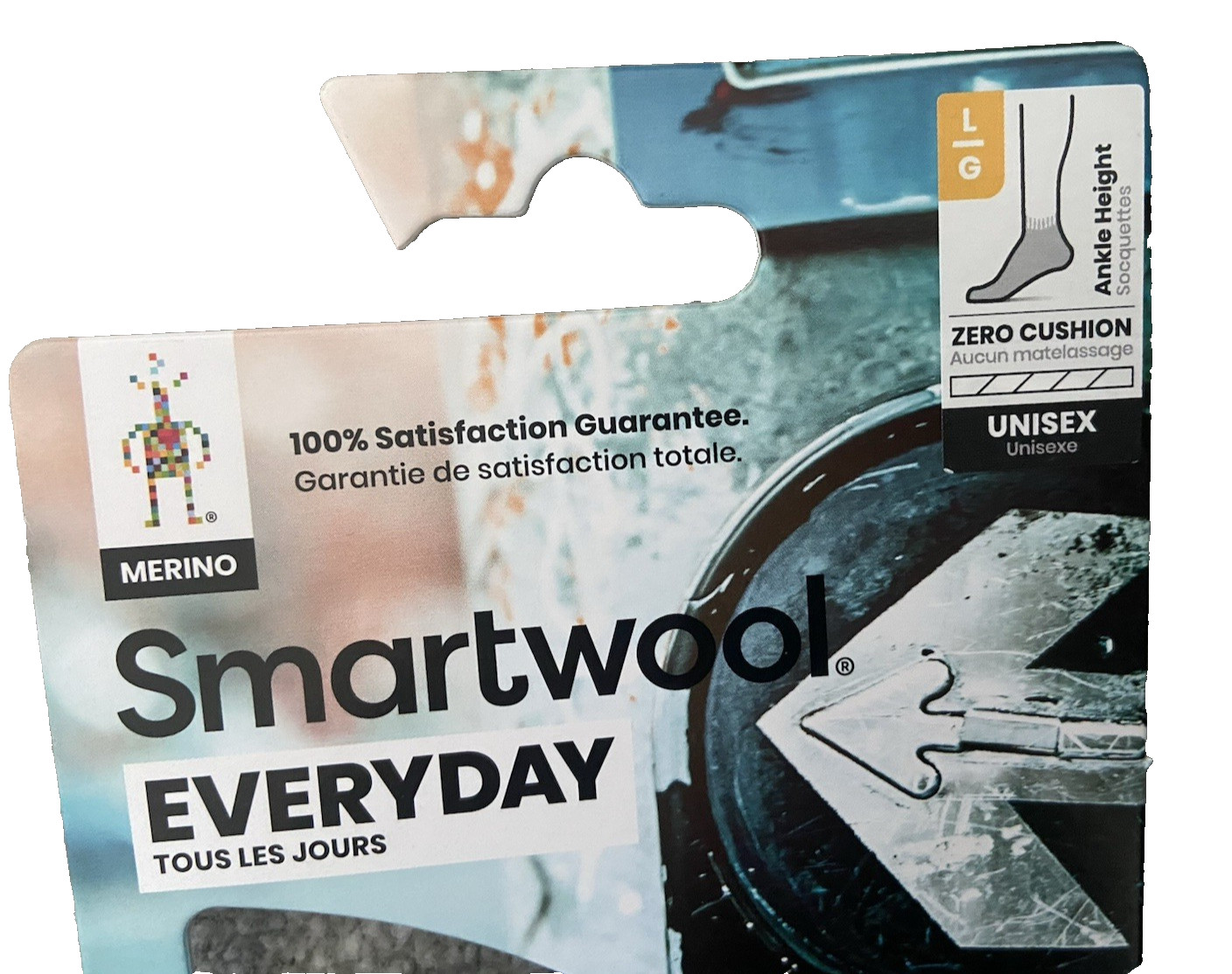 Lot of 2 pairs Smartwool Everyday Zero Cushion Houndstooth Ankle Socks Blue L