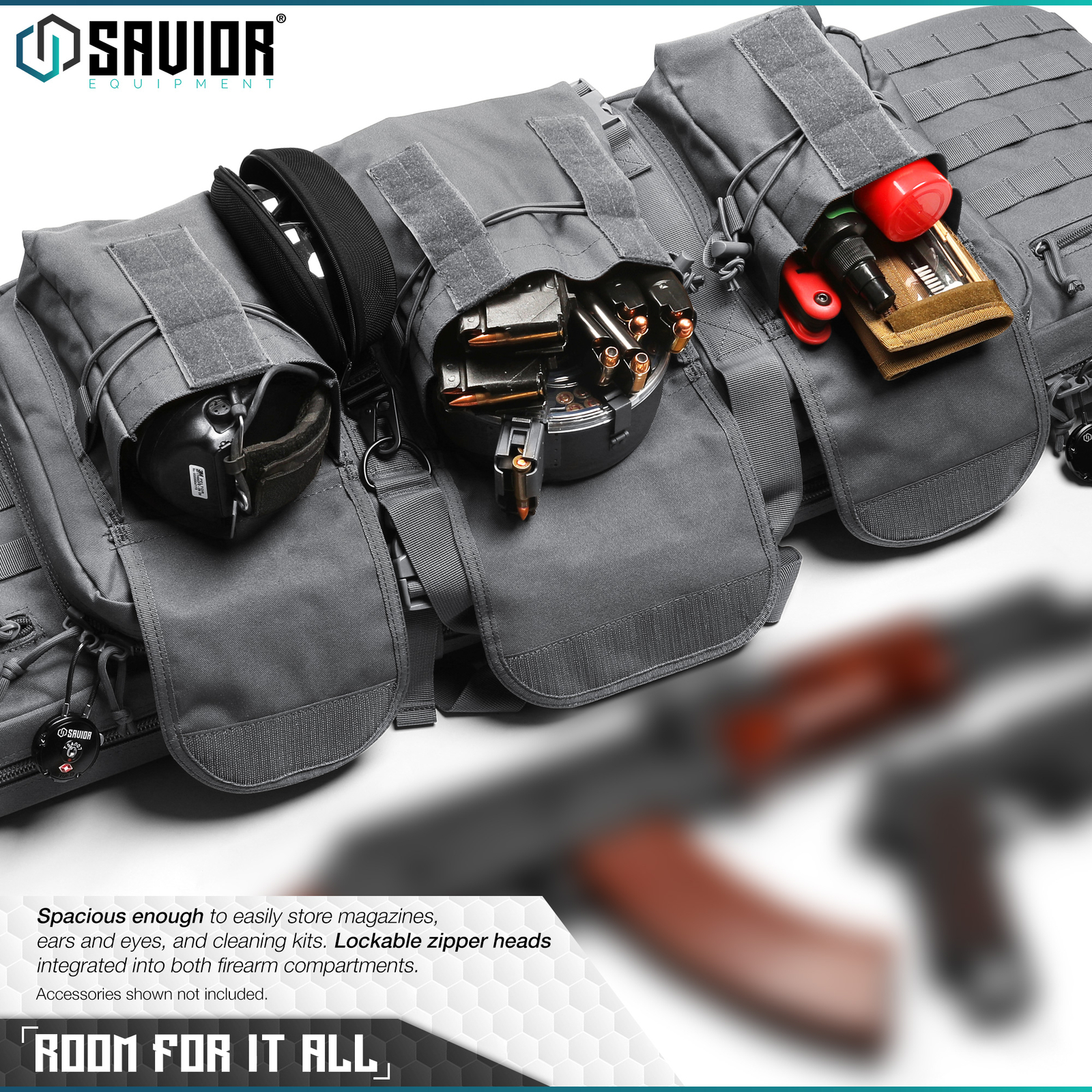 [Savior Equipment] 36" - 55" Double Carbine Rifle Long Gun Padded Case Range Bag