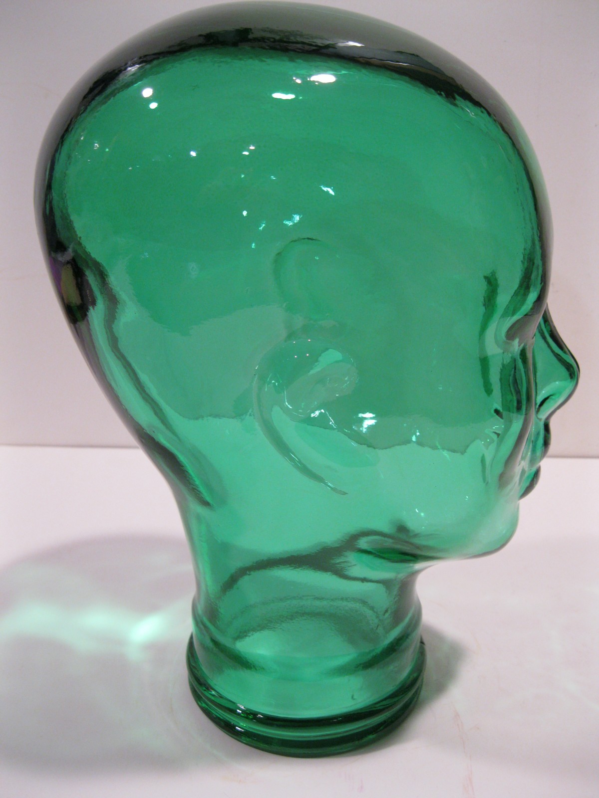Glass Head SEA GREEN, Life Size Mannequin Head for Decor, Display Hats Wigs, etc