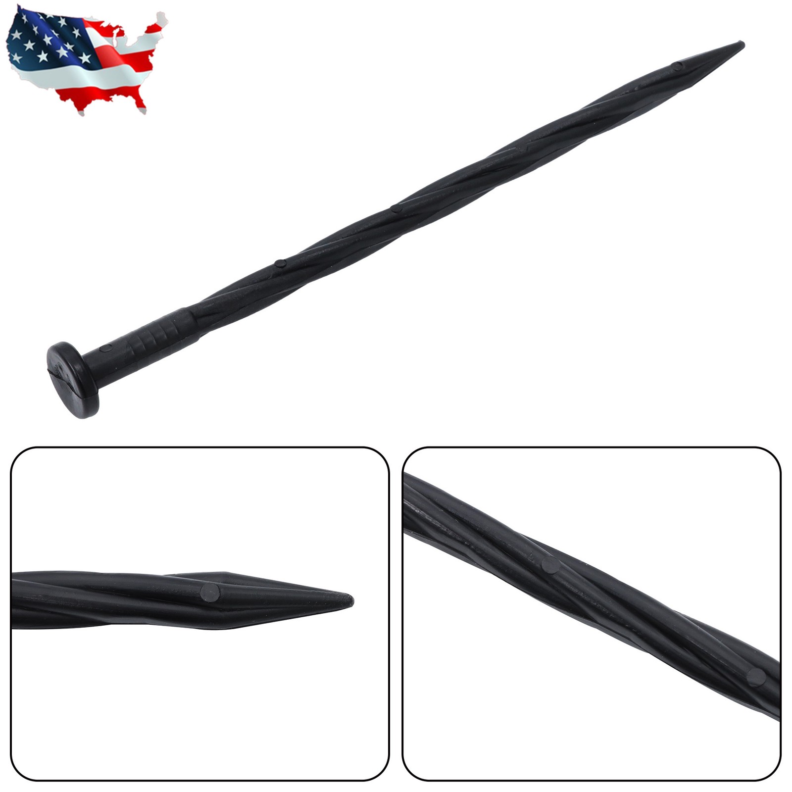 100Pcs Spiral Landscape Anchoring Spikes 8 Inch Landscaping Fabric,Edging Stakes