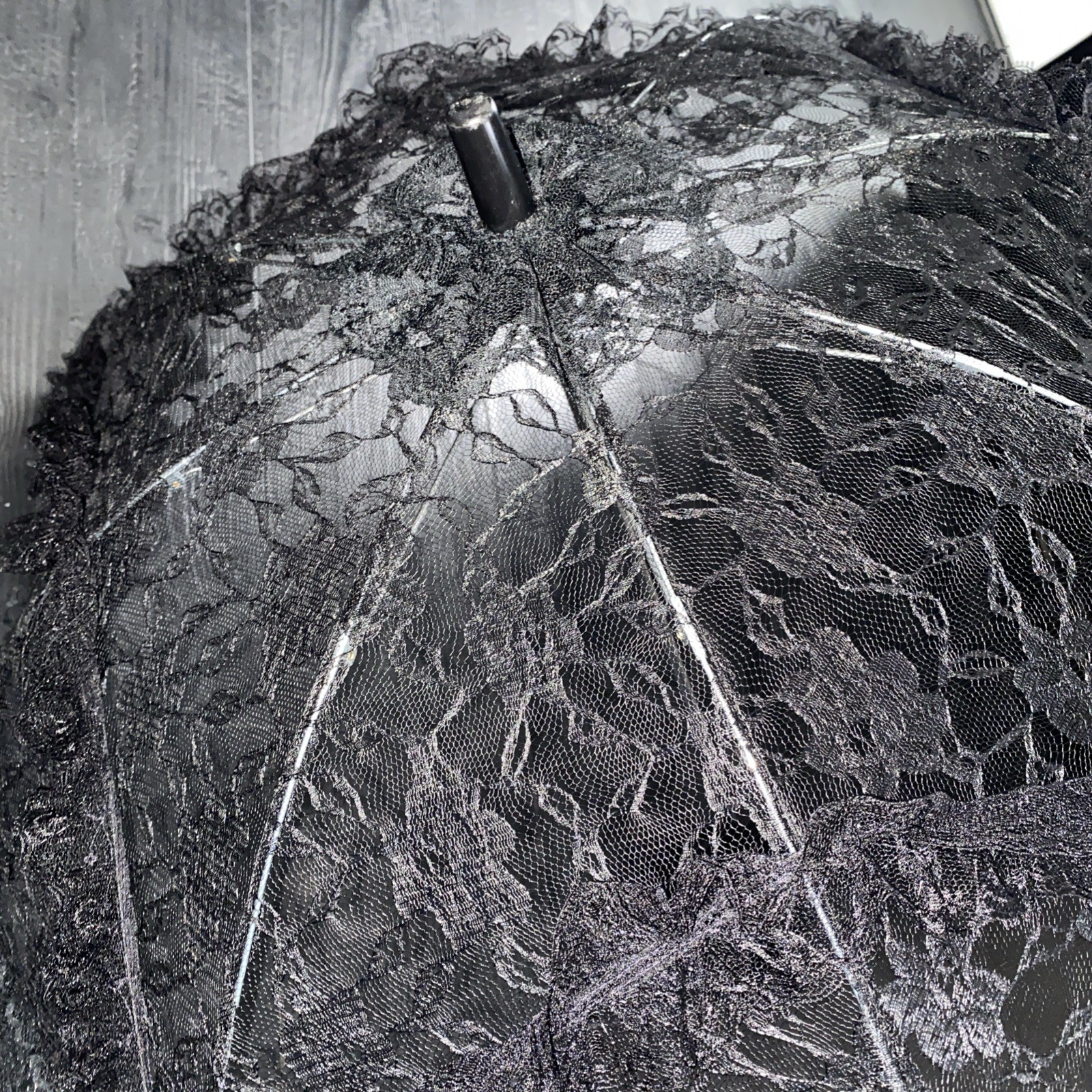 Goth Gothic Cosplay Wedding Bride Bridal Umbrella Parasol Black Lace