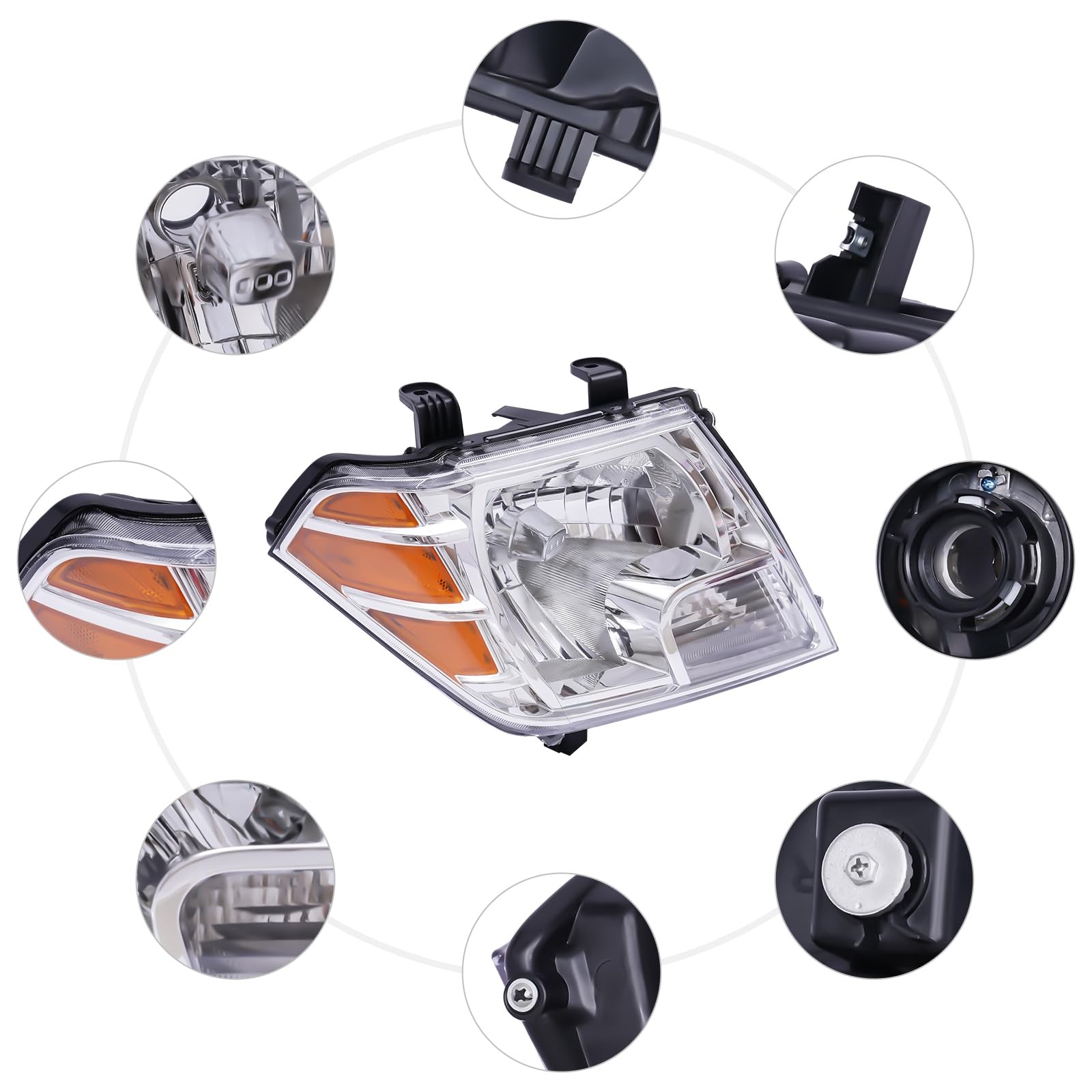 Headlight Assembly For Nissan Frontier Pickup Truck Halogen Headlights (RH)