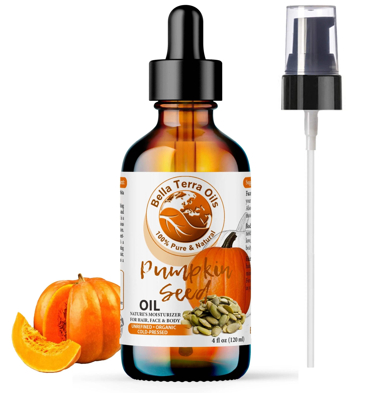 Organic Cold-Pressed Pumpkin Seed Oil 100% Pure Skin Hair Nails Face, High Zinc
