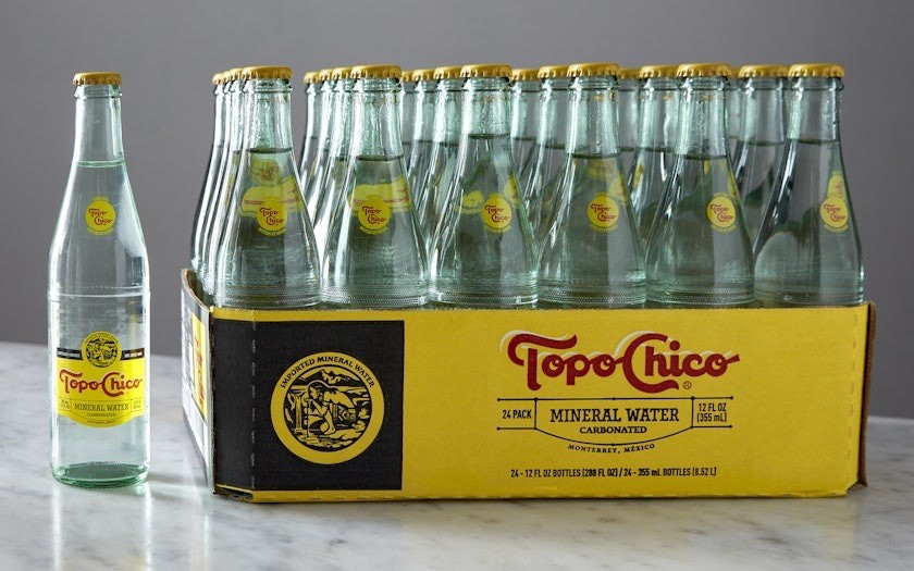 Topo Chico Sparkling Mineral Water 24 Pack Carbonated Glass Bottles 355ml