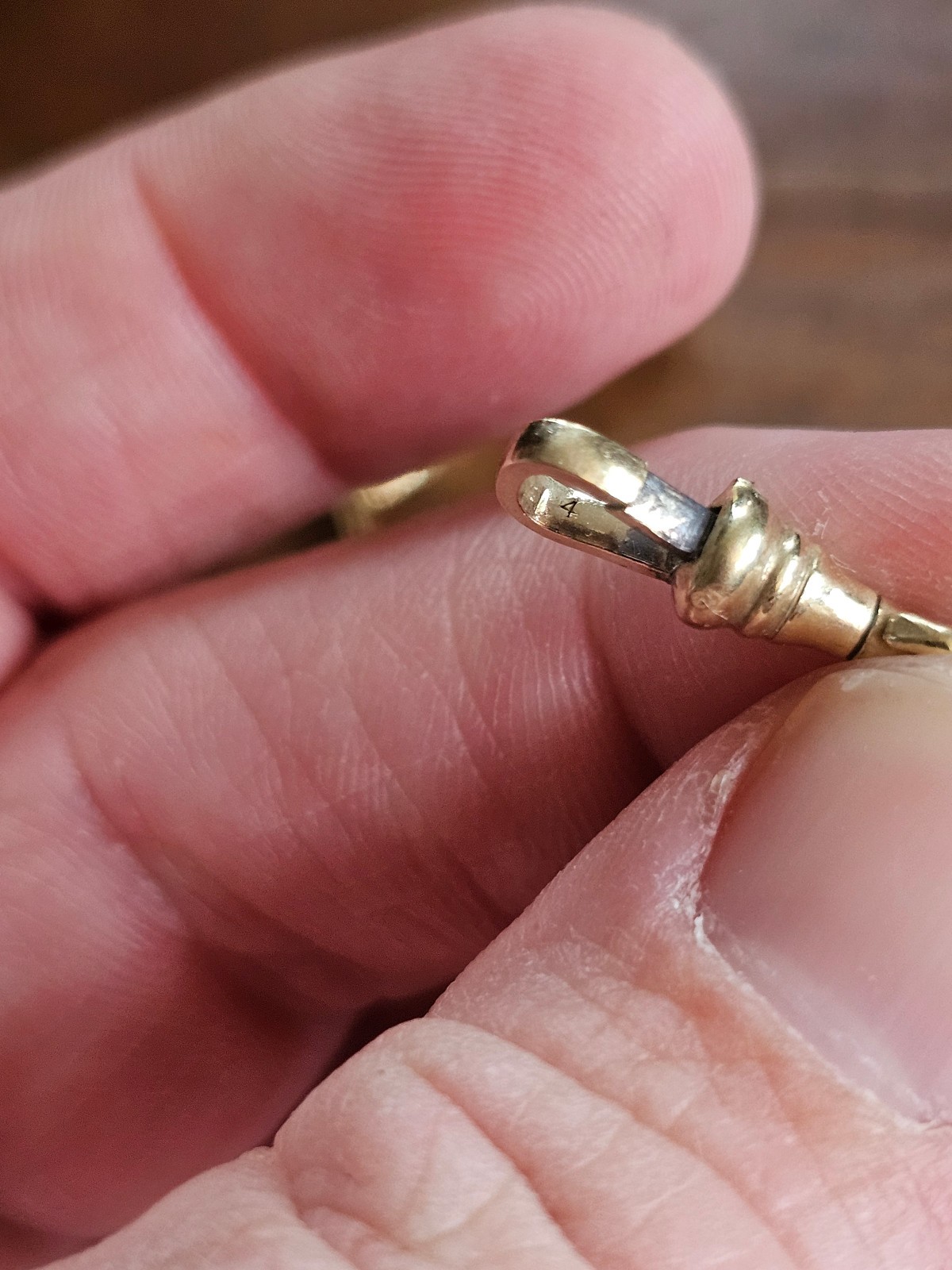 antique pocket watch belt clip- clasp marked 14k