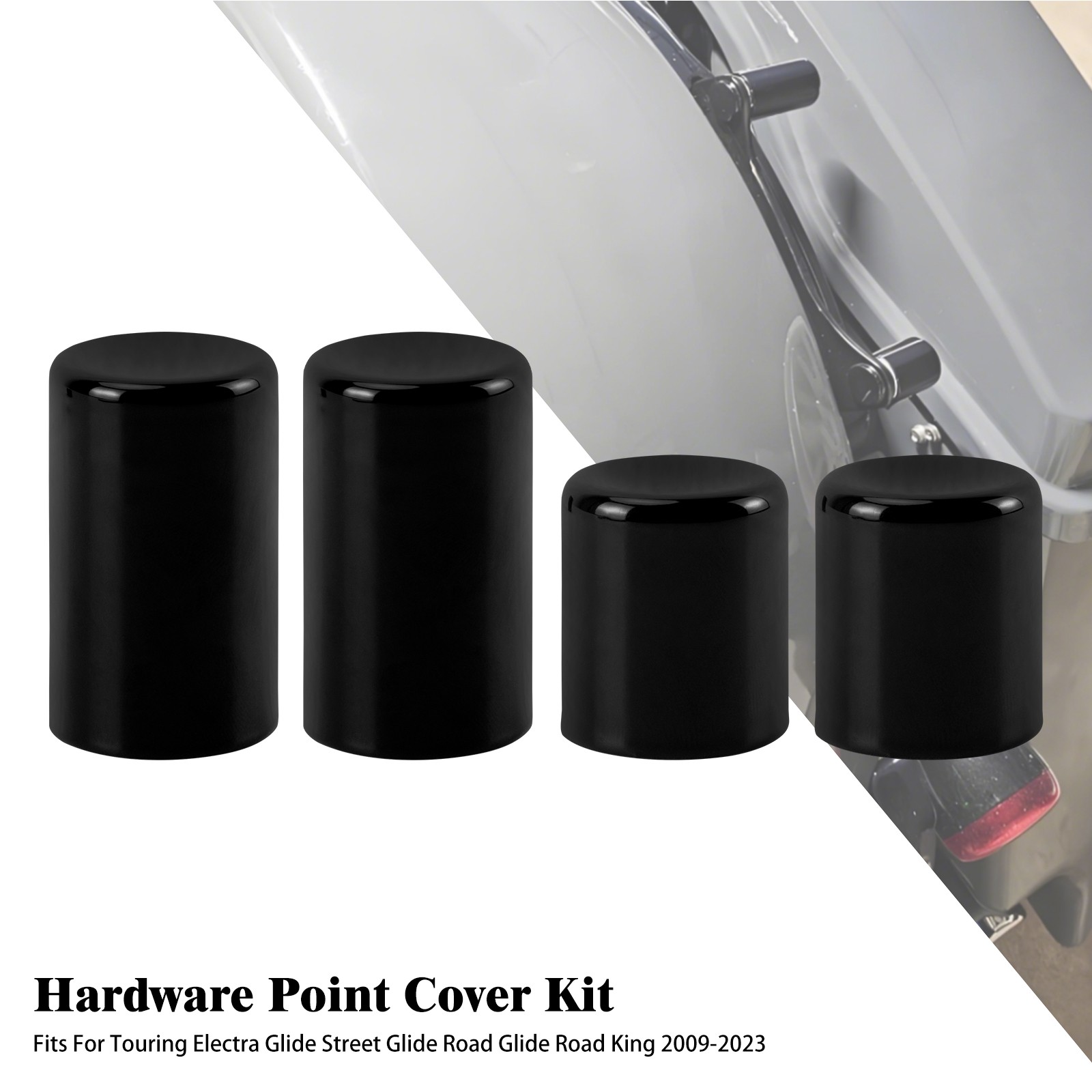 4x Black Docking Hardware Magnet Point Covers Caps For Harley 2009-2025 Touring