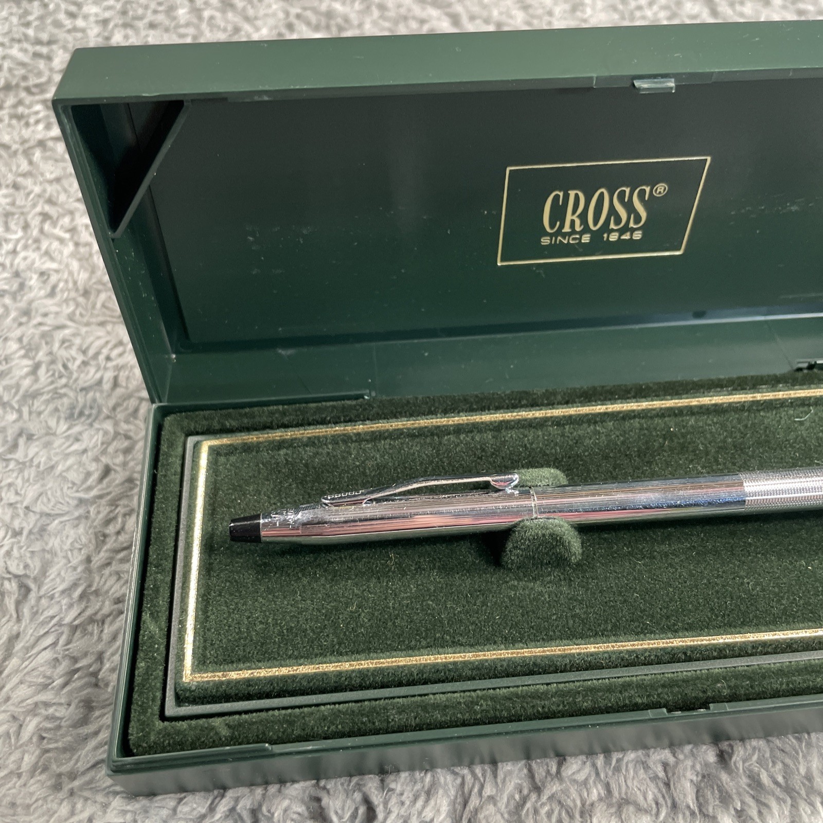 Vintage Cross Century 3502 Ballpoint Pen Chrome New Made In USA W/ Box & Manual