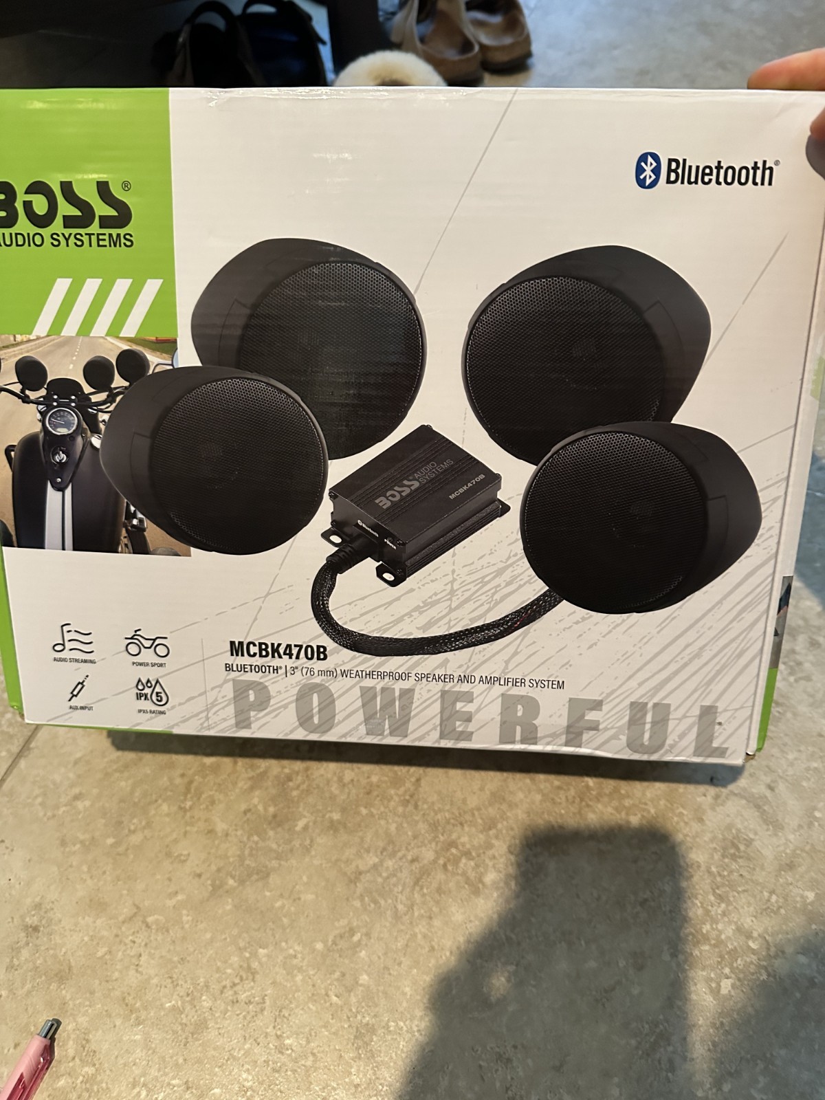 Boss Audio Systems MCBK470B Bluetooth 3" (76mm) Weatherproof Speaker & Amplifier