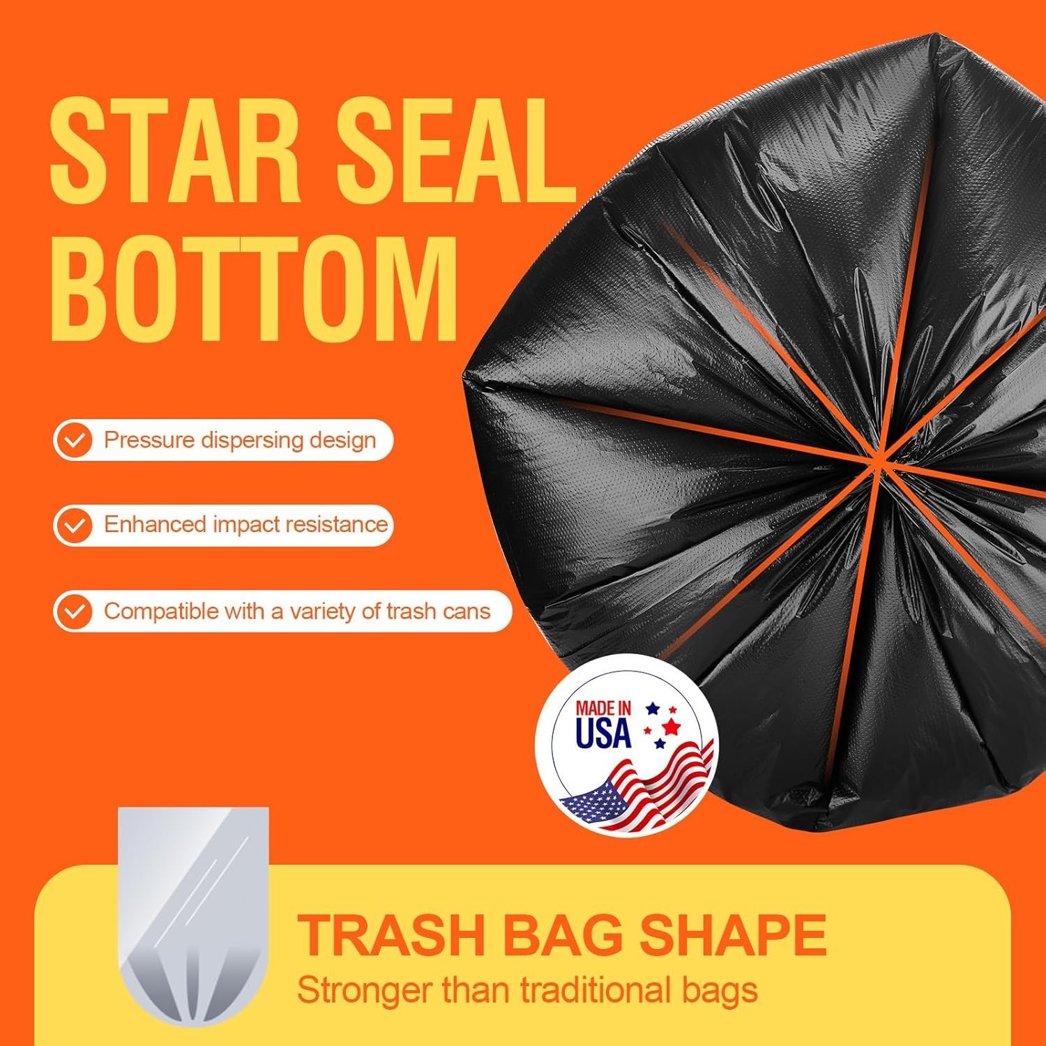 30-33 Gallon Black Trash Bags Kitchen Garbage Rubbish Bags 250Bags 32x38" Medium