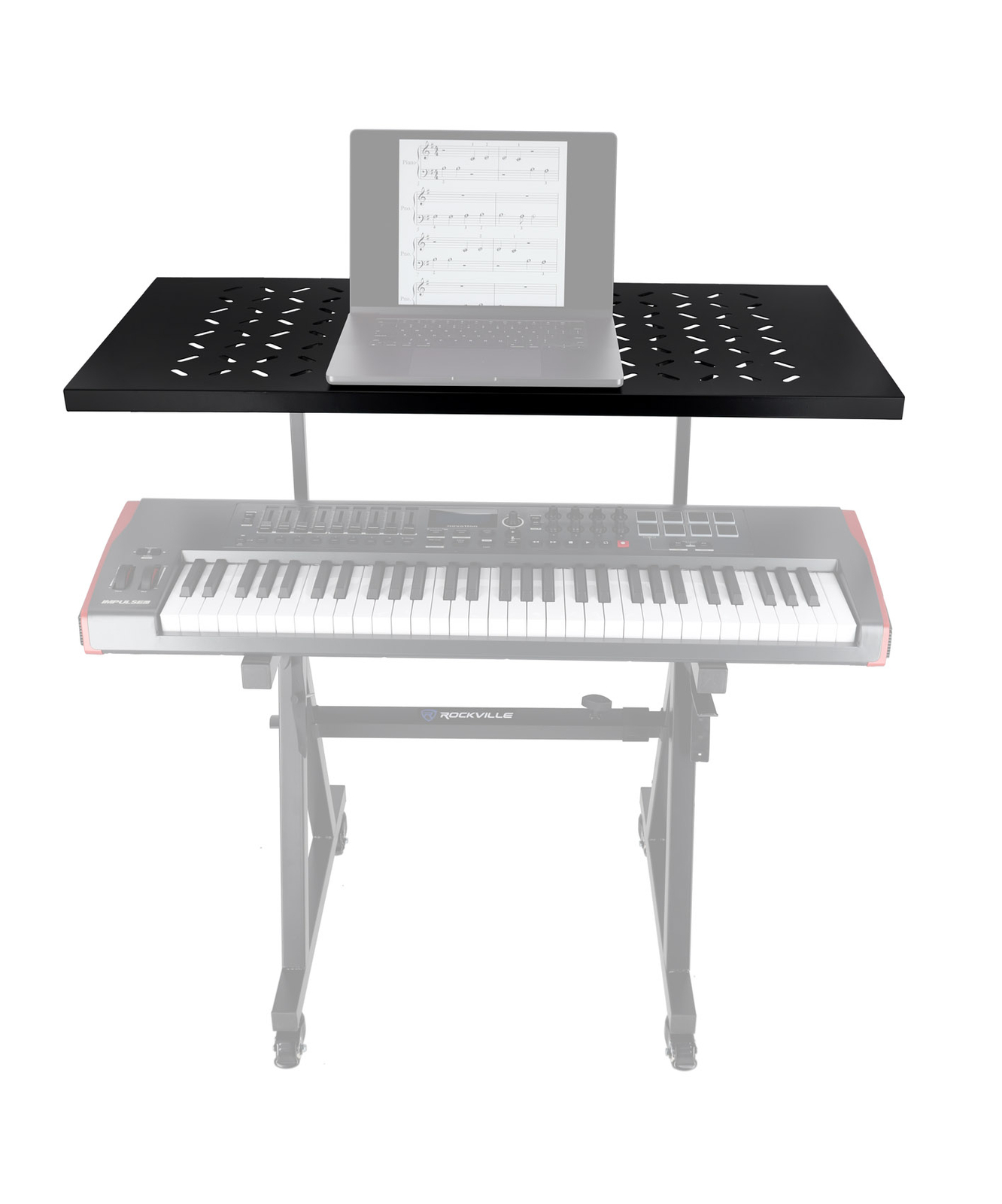 Rockville KS2 Shelf For Z-Stand or X-Stand - Turns Keyboard Stands Into DJ Table