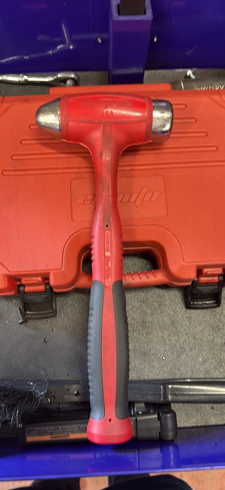 Snap-On HBBD32 Ball Peen Hammer (Red) Good Overall Condition