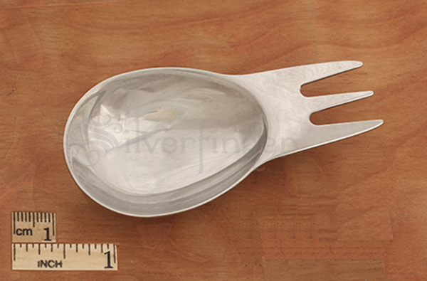 4 PCS MINI SPORK STAINLESS STEEL Spoon + Fork Tool : Camping Hiking Flatware