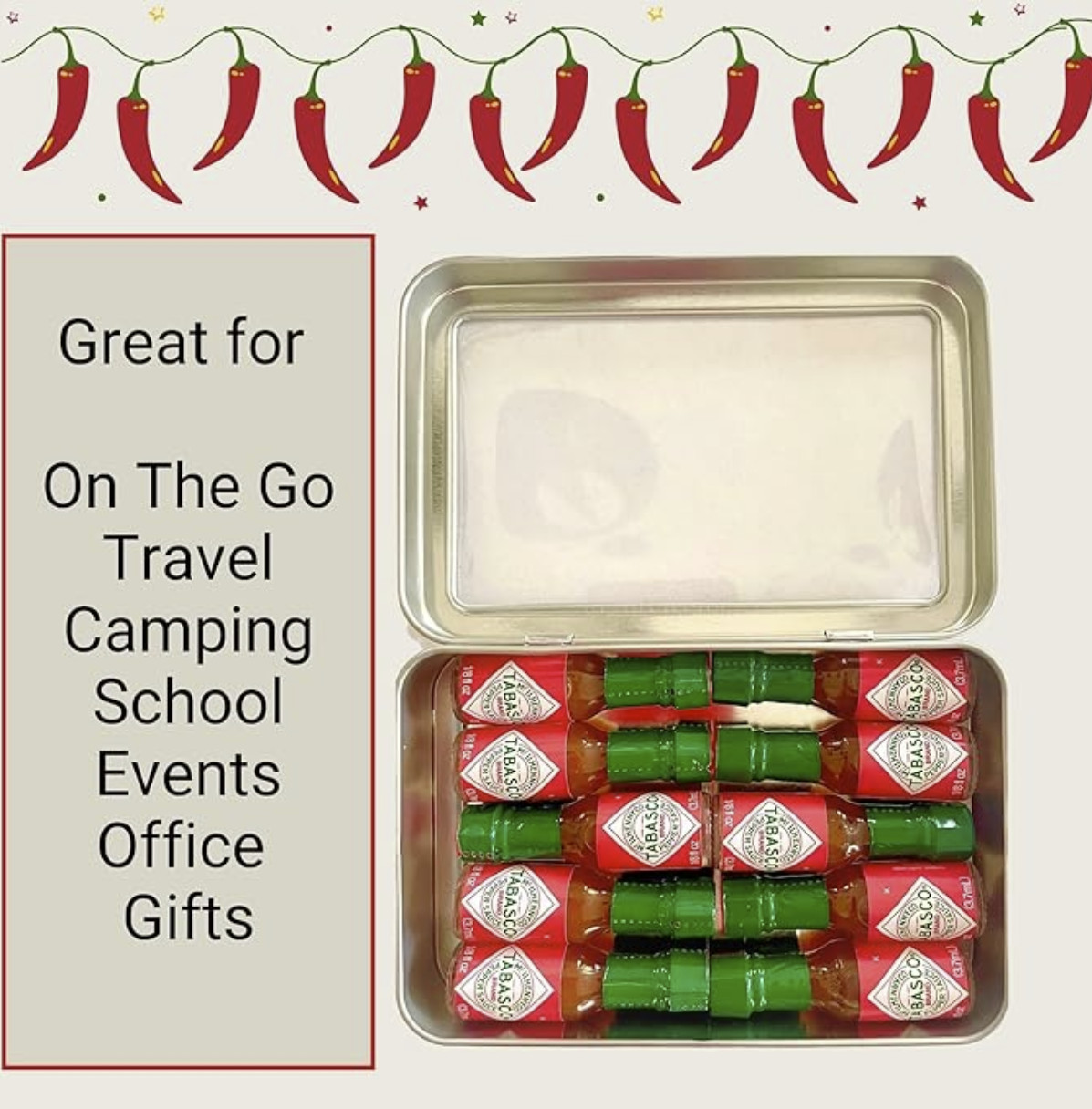 10 Tabasco Sauce Mini Bottle 1/8oz in Gift Tin Best Gift for Spicy Lovers NEW