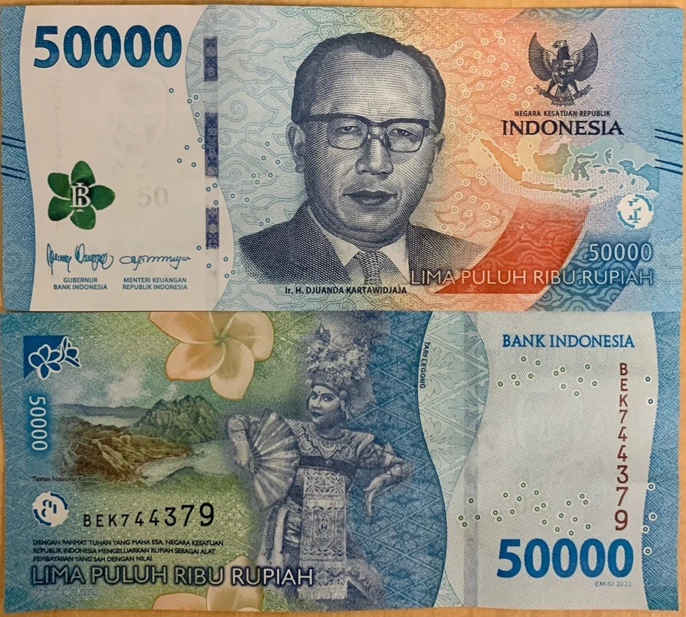 1,000,000 Indonesian Rupiah 50K Note x 20 Cir Coa Included