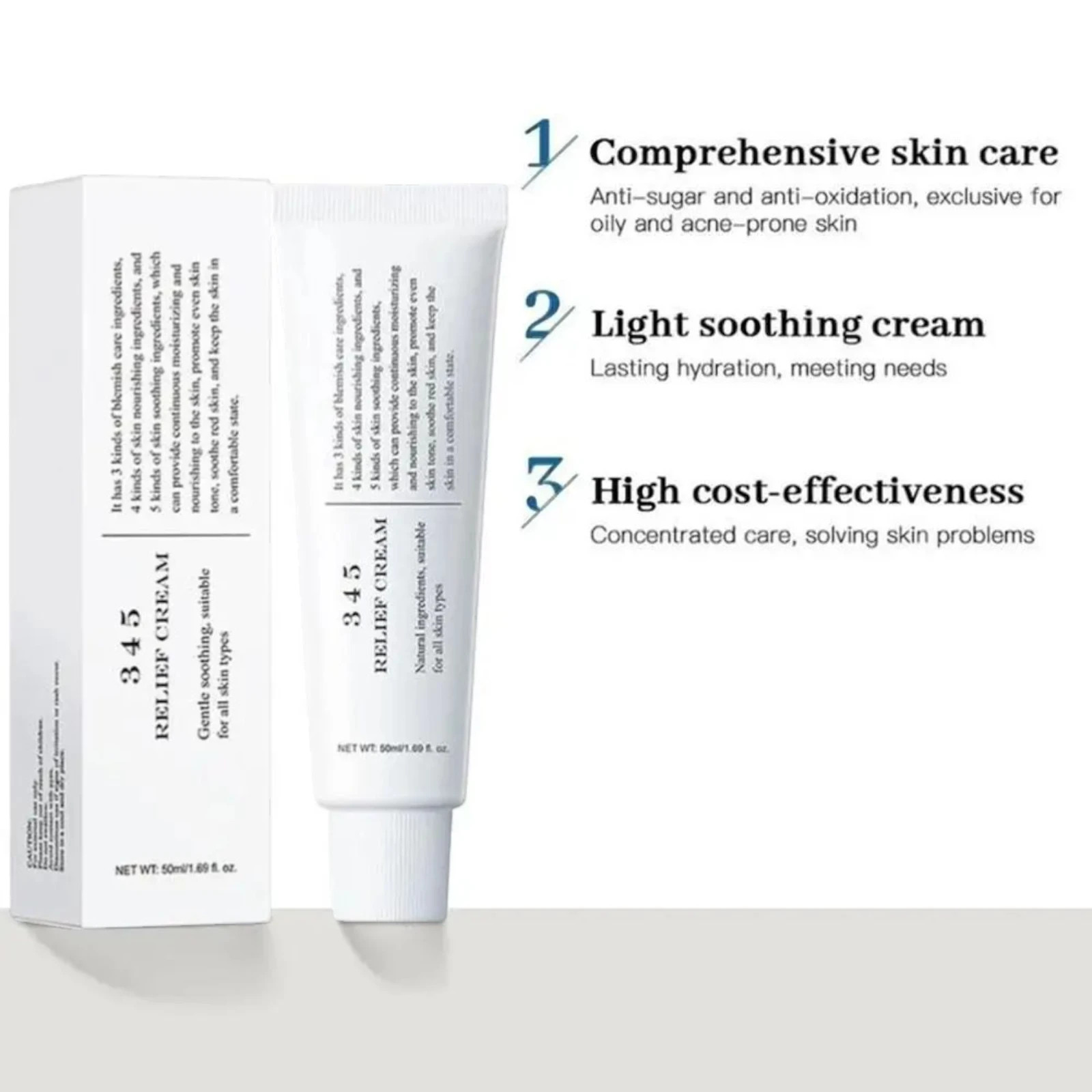 Dr. Althea 345 Relief Cream 1.69 Fl Oz Soothing Moisturising Face Cream for Skin