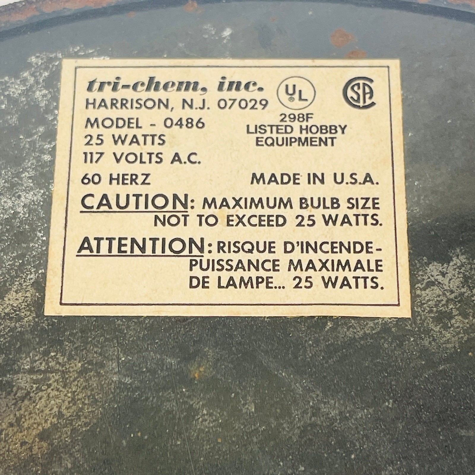 Vintage Round Tracing Illuminated Drawing Light Box Tri-Chem Inc. Model 0486