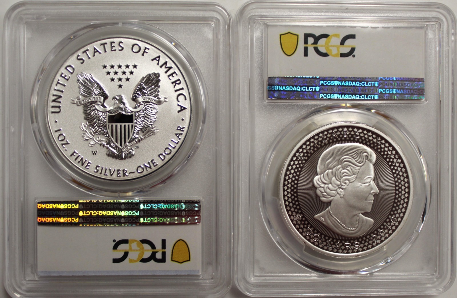 2019 Pride of Two Nations Silver Eagle and Maple Leaf 2 Coin Set PCGS PR70 FDOI