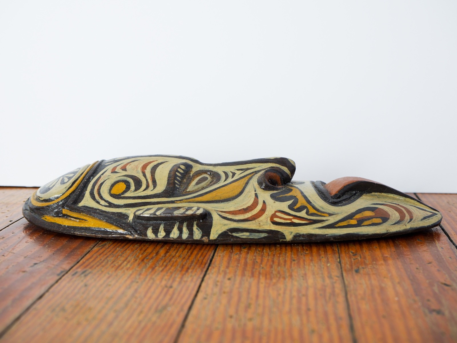 9.5" Tall Papua New Guinea Tribal Mask | East Sepik | Hand Carved & Clay Painted