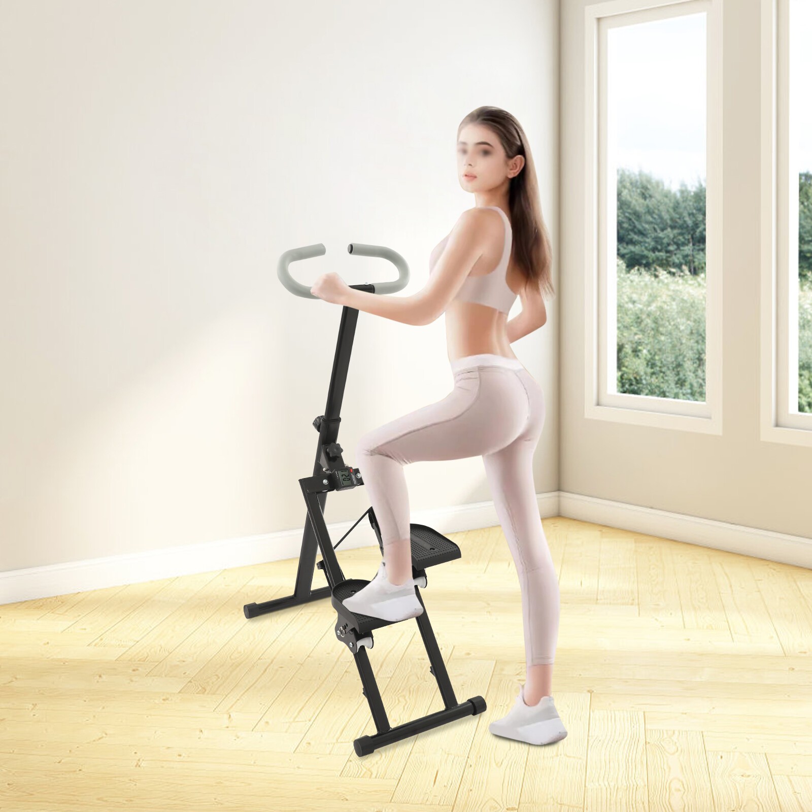 Foldable Vertical Stair Climber for Full-Body Workout Stair Stepper for Home Gym