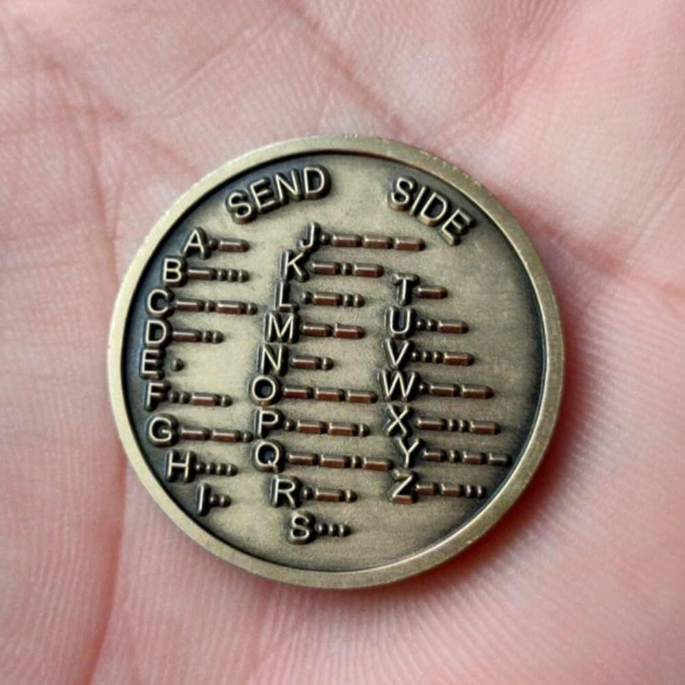 CW Morse Code Decoder Chart Medal Coin Morse Commemorative Coin Gift Prize NEW