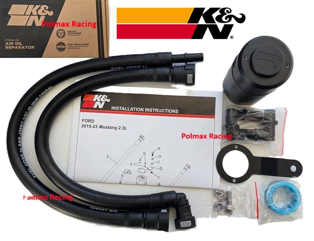 New K&N oil separator / catch can kit for 2015-2023 Mustang 2.3 turbo Ecoboost