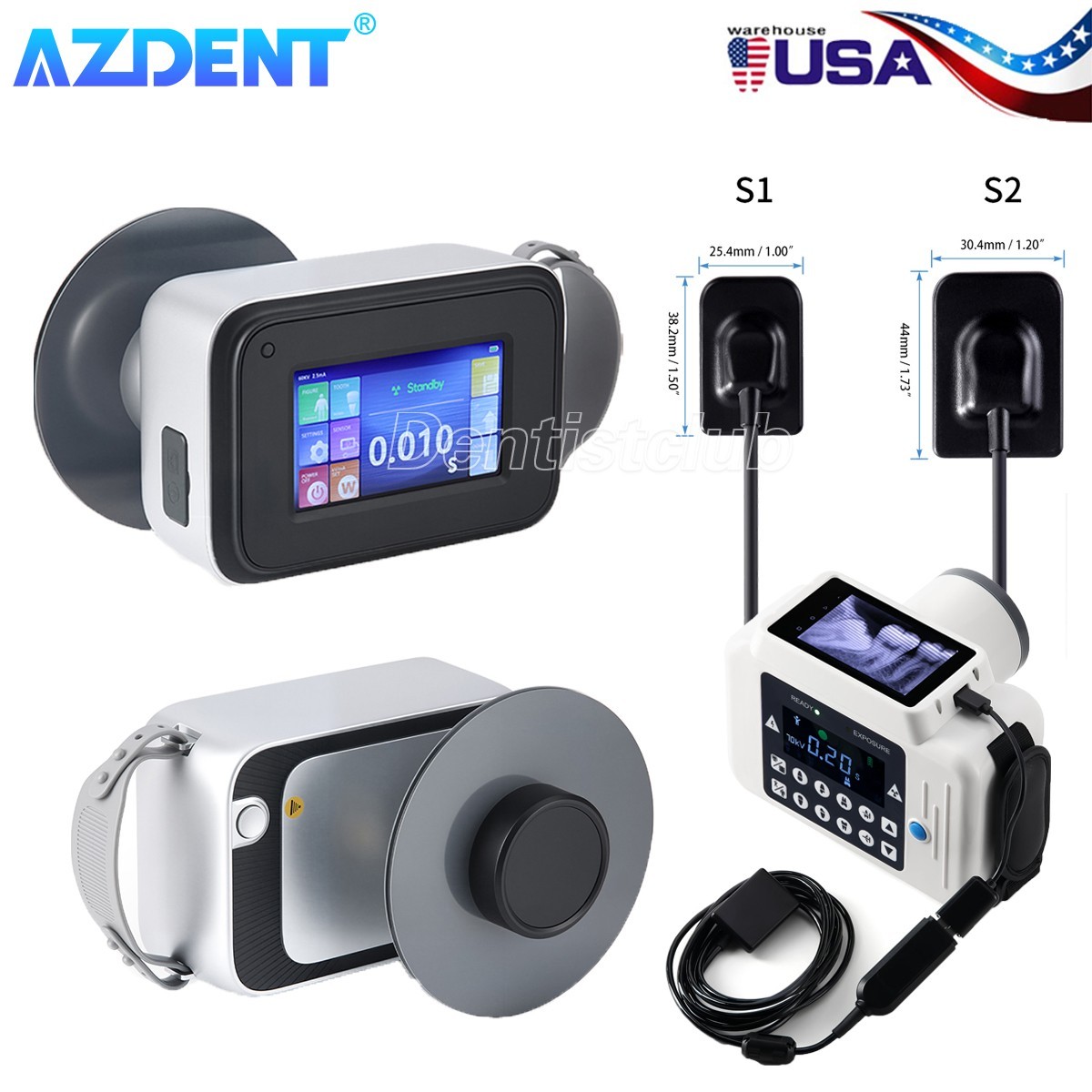 Dental X Portable Ray Digital Machine Rayos with Shield /Sensor Size 1/2