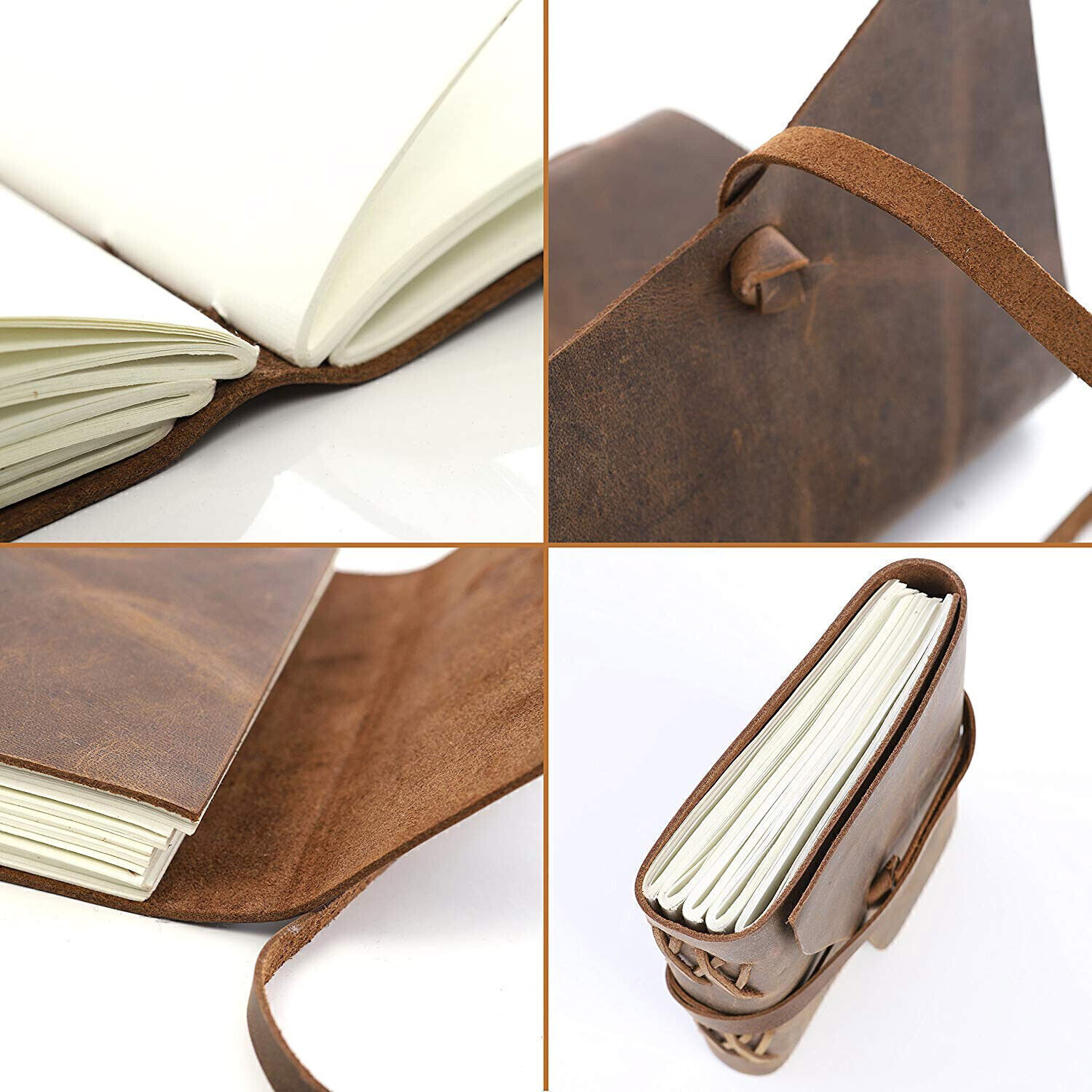 Leather Bound Journal for Men Women with Buckle Closure Handmade