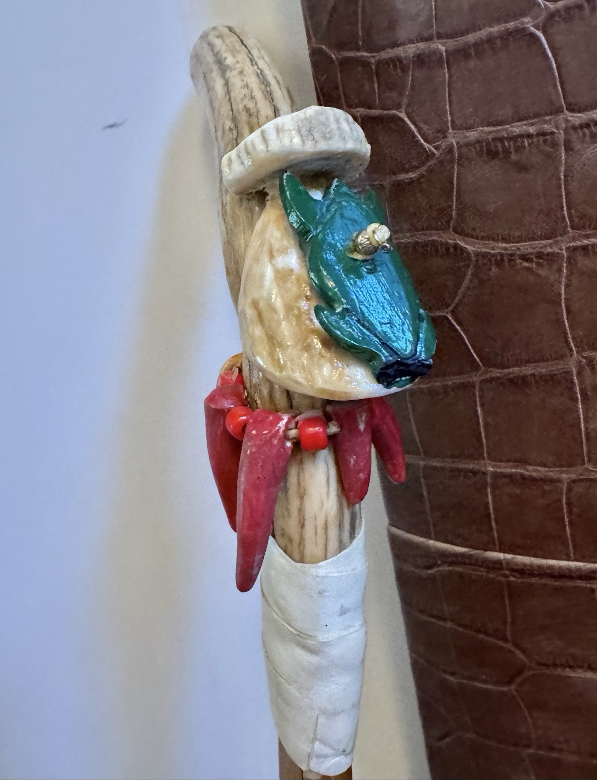 Vintage Handmade Unique Rare Indian Walking Cane Menominee Indian Tribe 41” Long